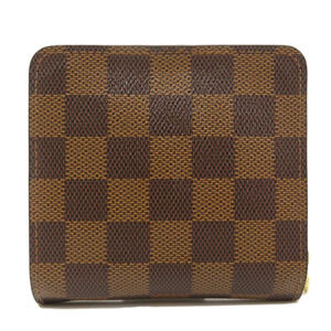 Louis Vuitton Zip Wallet Compact Bi Damier fold Ebene Brown Canvas